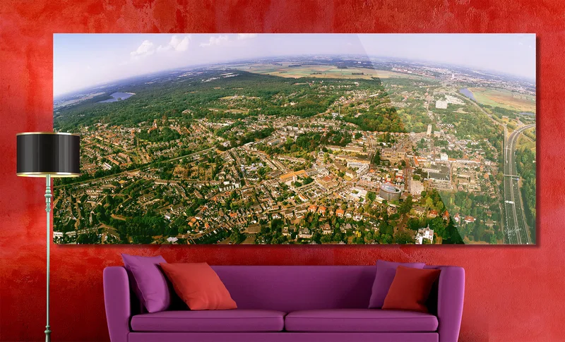 Vught op Dibond 240 x 100 cm met Hoogglanzend Plexiglas